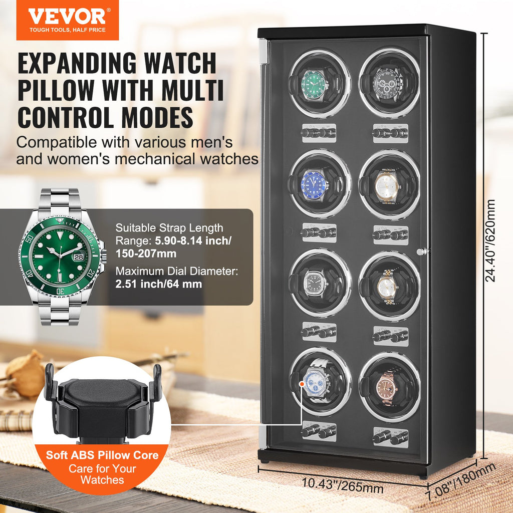 Watch Winder, Watch Winder for 8 Men's and Women's Automatic Watches,