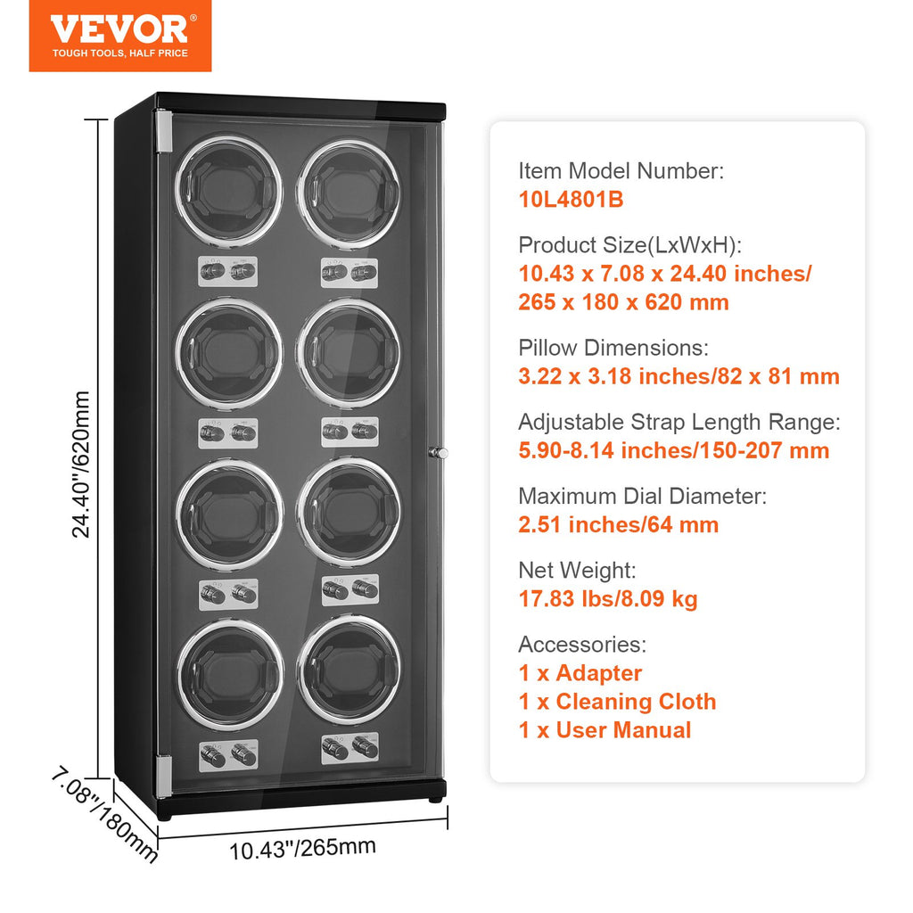 Watch Winder, Watch Winder for 8 Men's and Women's Automatic Watches,