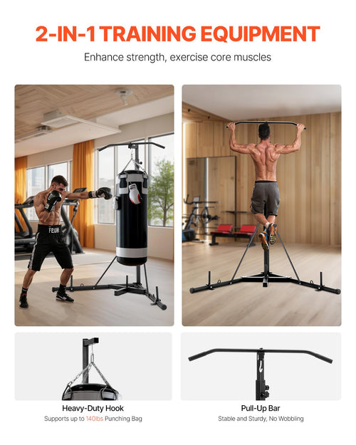2 in 1 Punching Bag Stand, Steel Heavy Duty Workout Equipment, Sapphire Castor