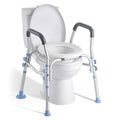 Raised Toilet Seat with Arms, 136 kg Load Capacity, Adjustable Height,
