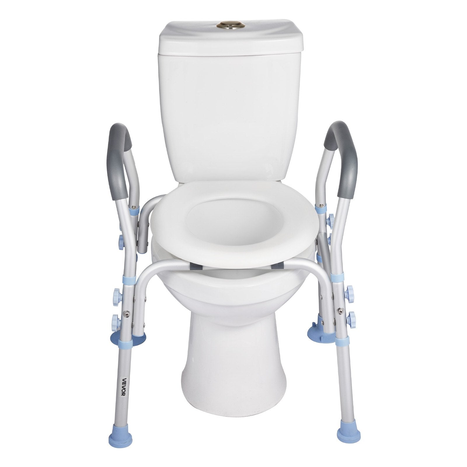 Raised Toilet Seat with Arms, 136 kg Load Capacity, Adjustable Height,