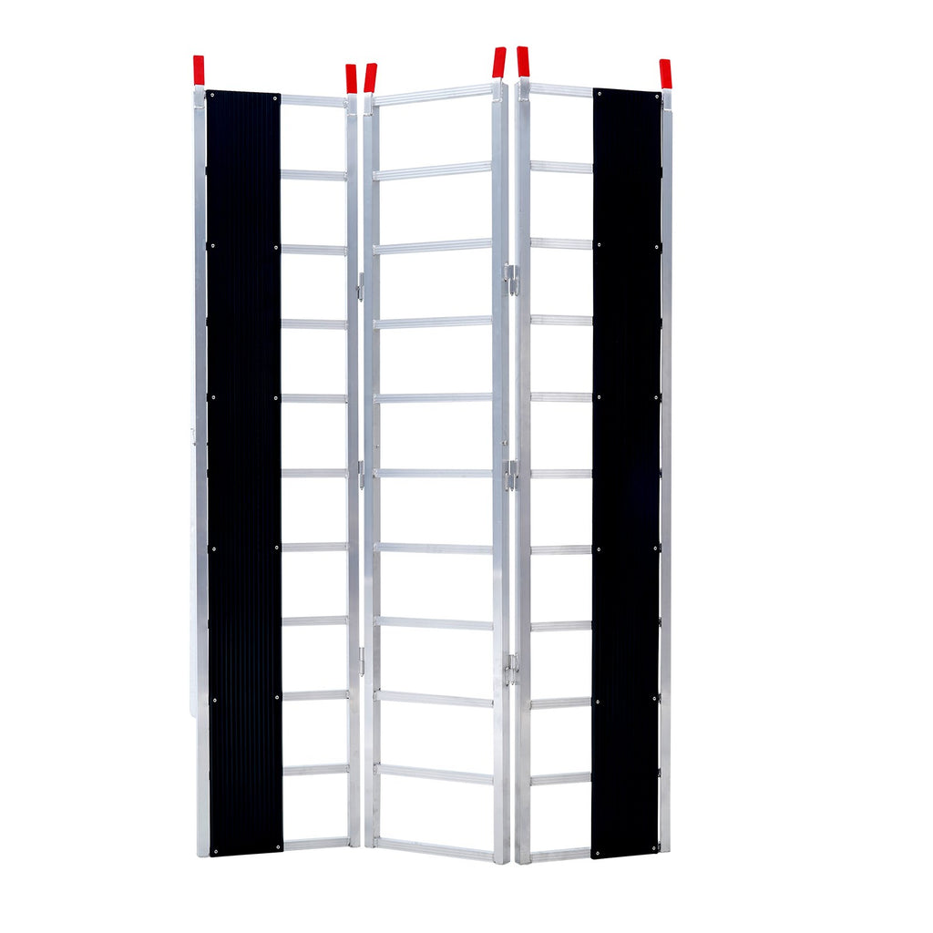 Tri-Fold Loading Ramp, 2160 x 1375 mm, Non-Slip Aluminum Trailer Ramp