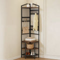 Corner Hall Tree, 1810 mm Coat Rack with Hooks, Top Shelf & Steel