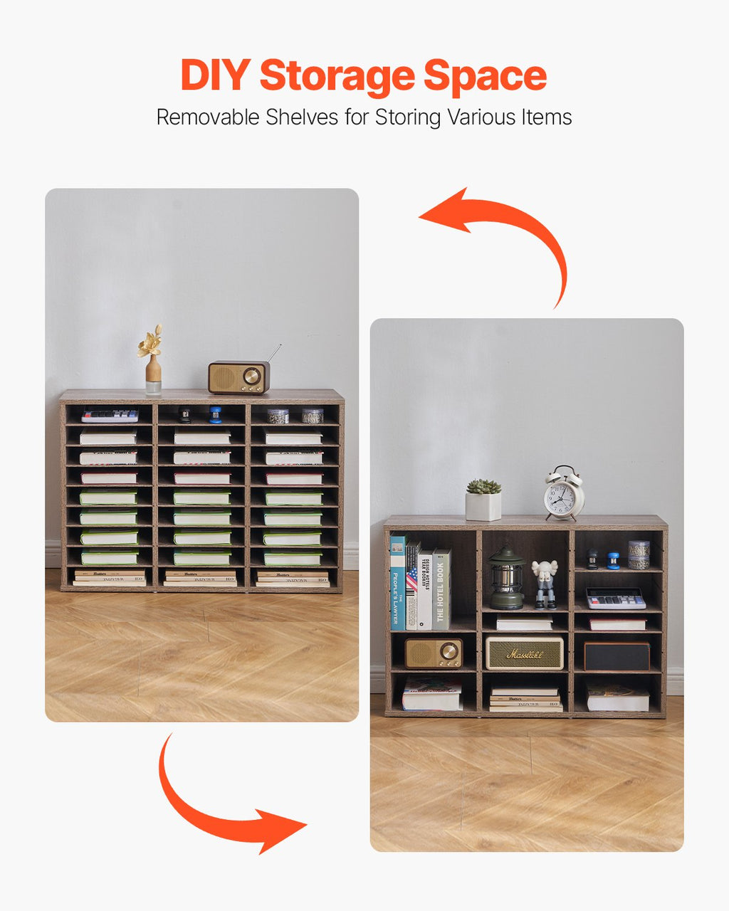Literature Organizer, 27 Compartments Office Mailbox with Removable
