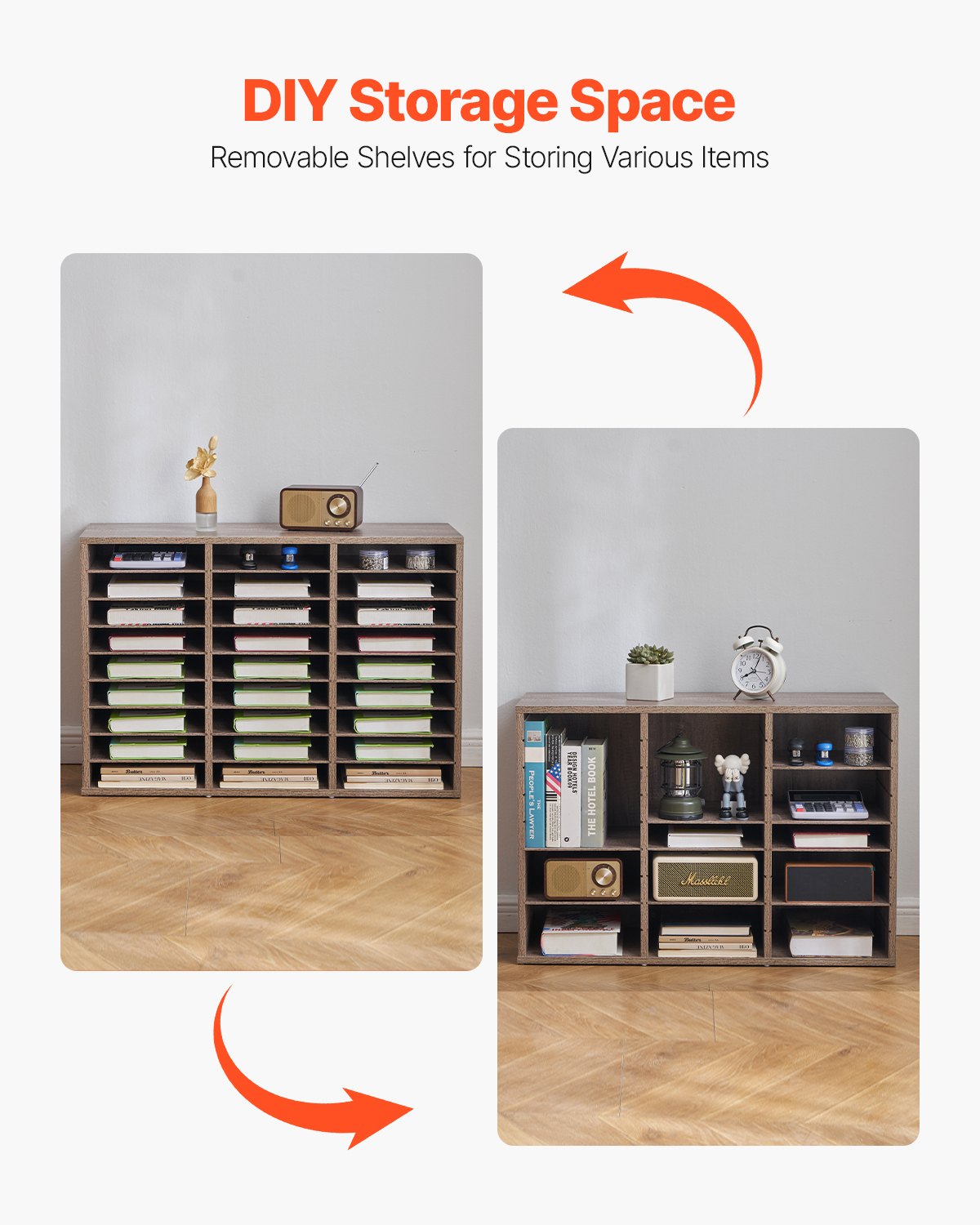 Literature Organizer, 27 Compartments Office Mailbox with Removable