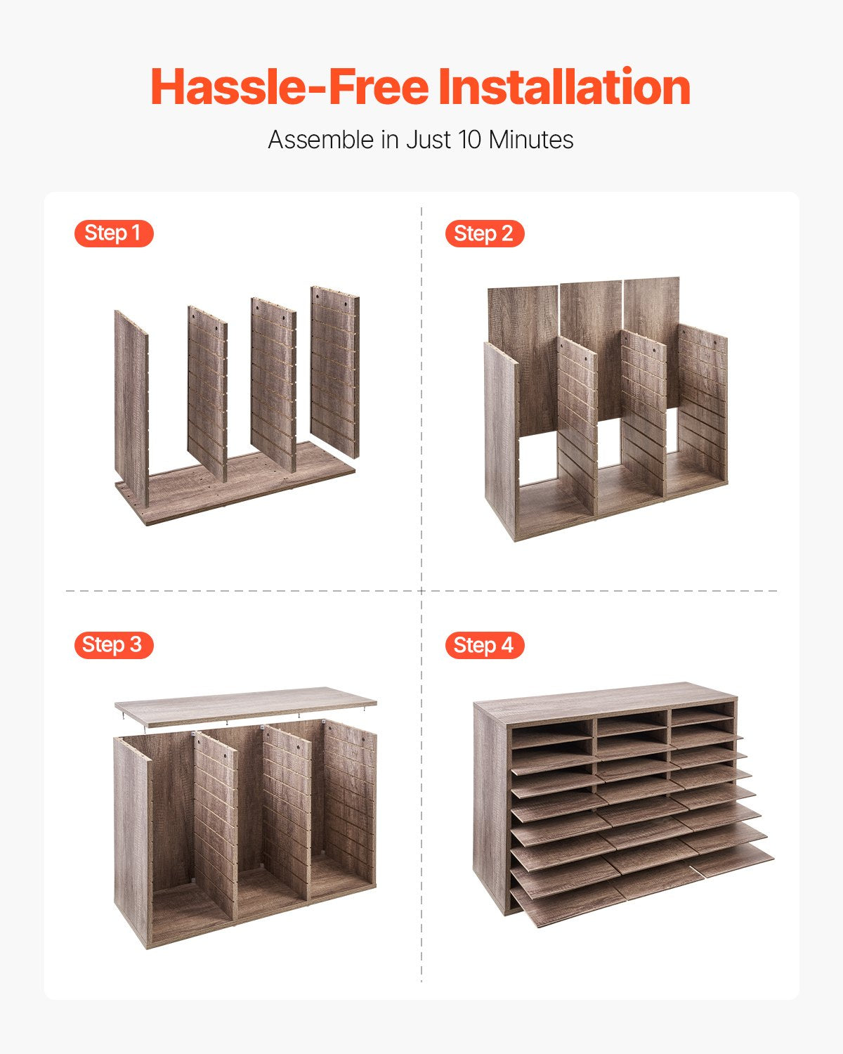 Literature Organizer, 27 Compartments Office Mailbox with Removable