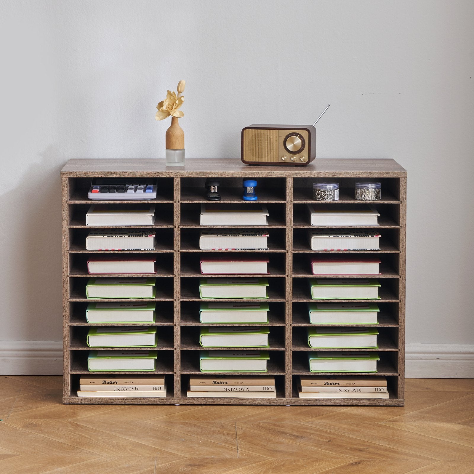 Literature Organizer, 27 Compartments Office Mailbox with Removable