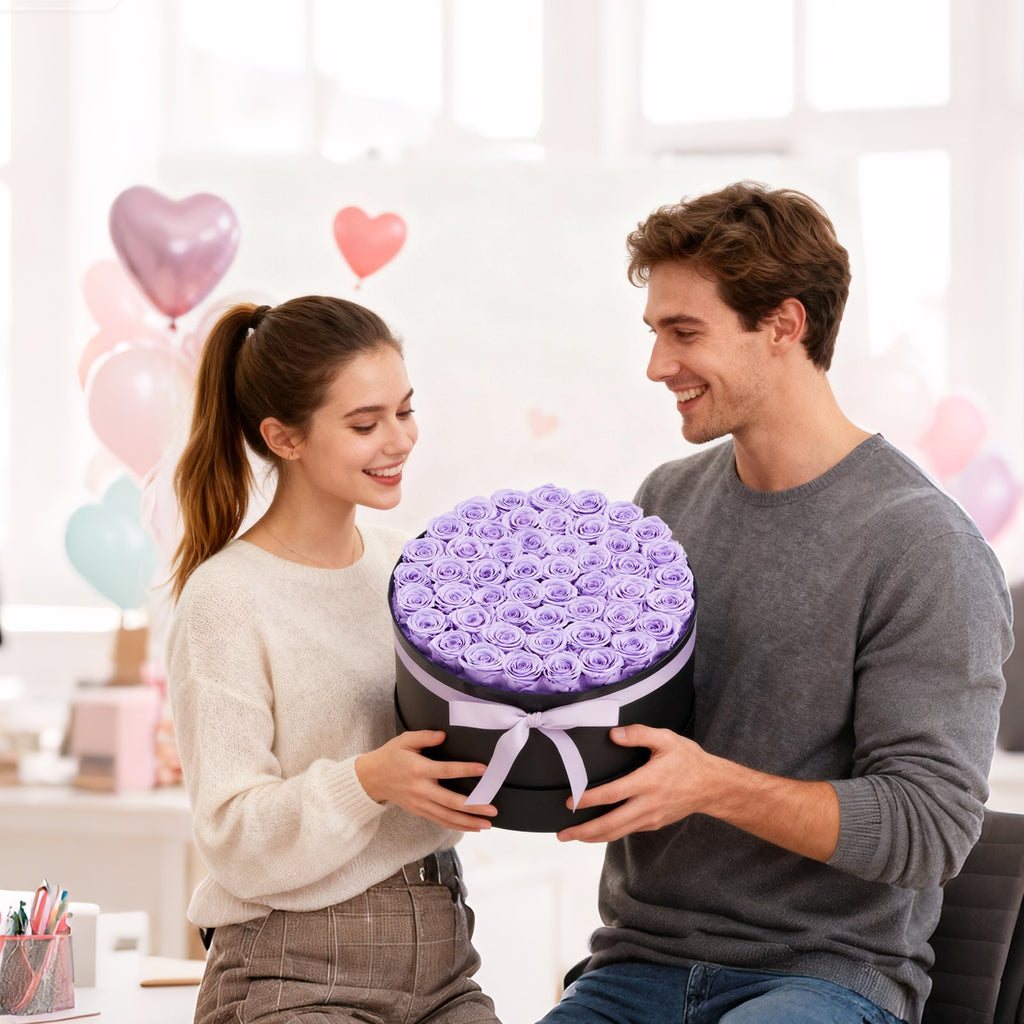 Forever Flowers, 50 Trandafiri Conservați într-o Cutie, Flori Eterne Nemuritoare