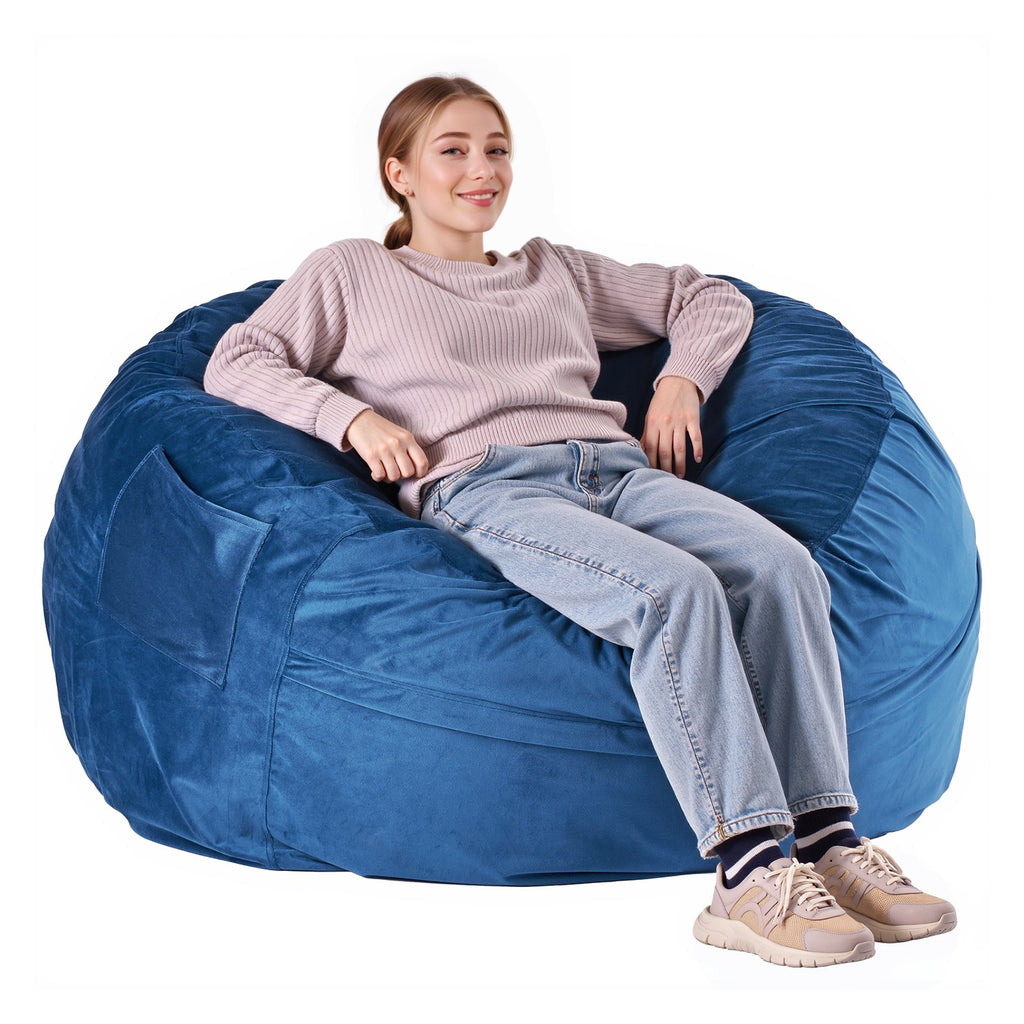 Bean Bag Chair, Round BeanBag Chair with Removable & Washable Cover