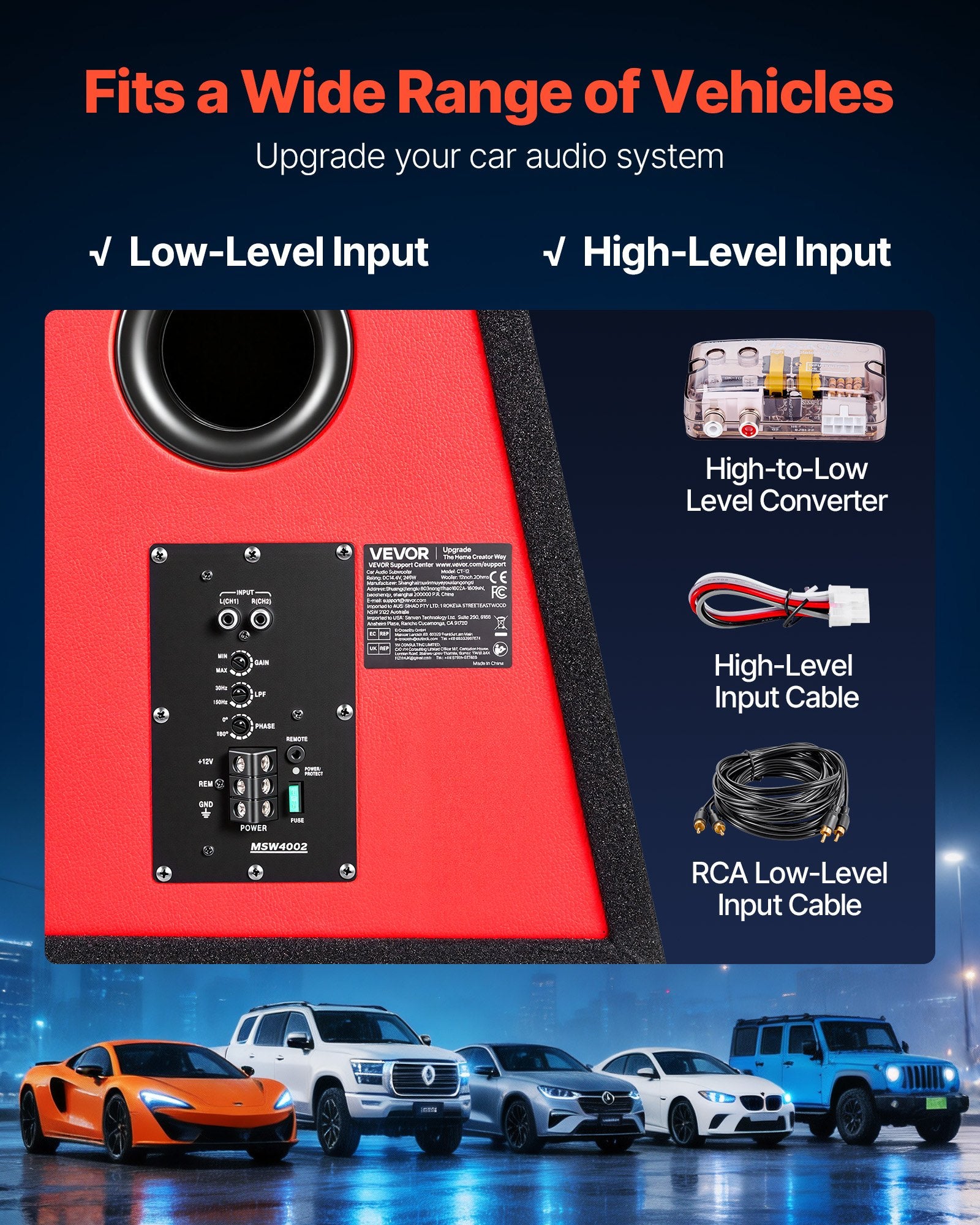 Subwoofer Bass Package, 305mm, 245W RMS, Complete Car Audio Subwoofer