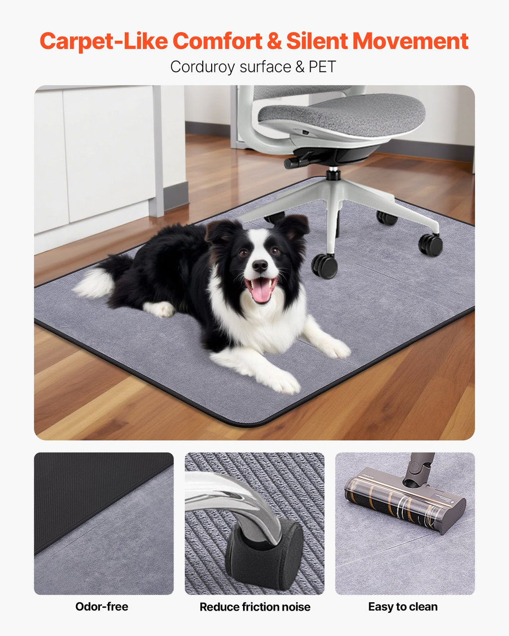 Chair Mat, 915 x 1225 mm Office Chair Mat for Hard Floors, Floor
