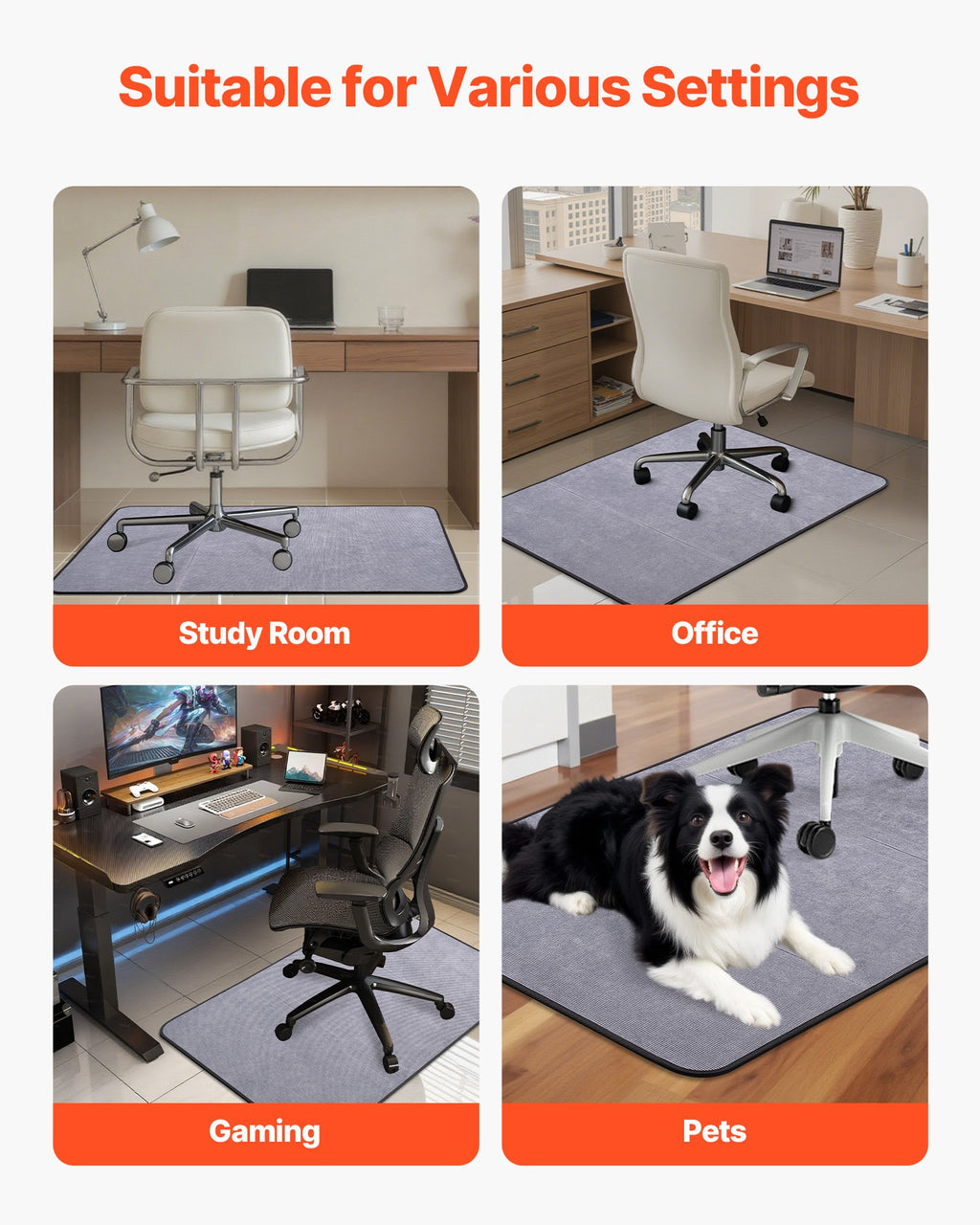 Chair Mat, 915 x 1225 mm Office Chair Mat for Hard Floors, Floor