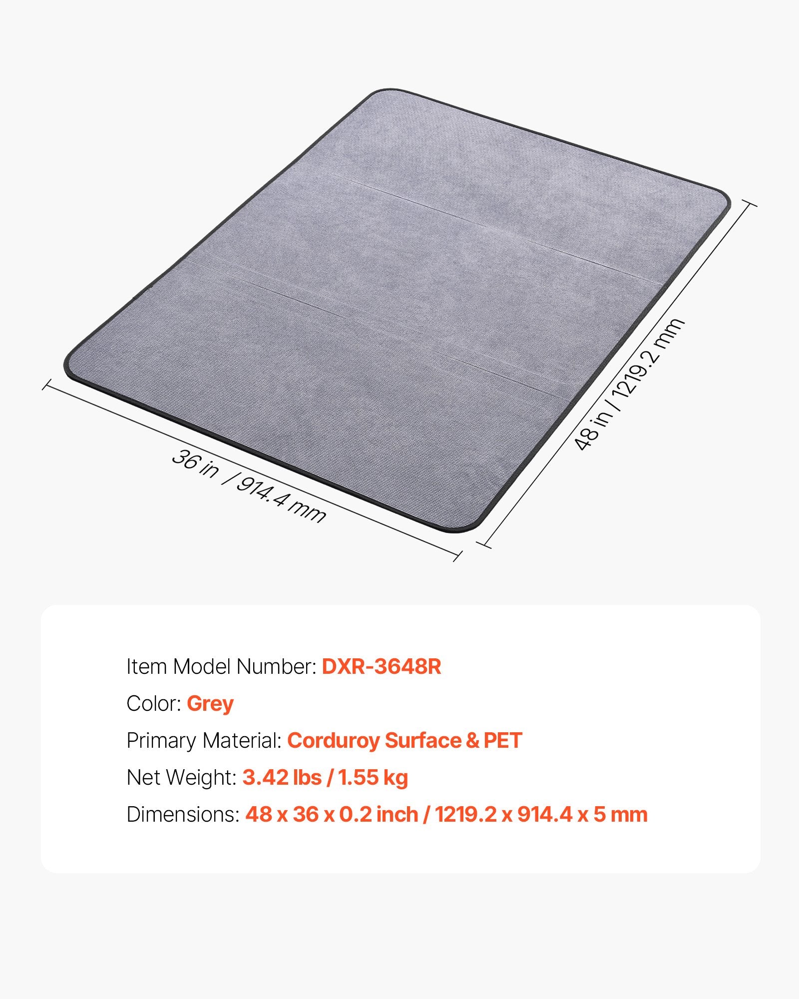 Chair Mat, 915 x 1225 mm Office Chair Mat for Hard Floors, Floor