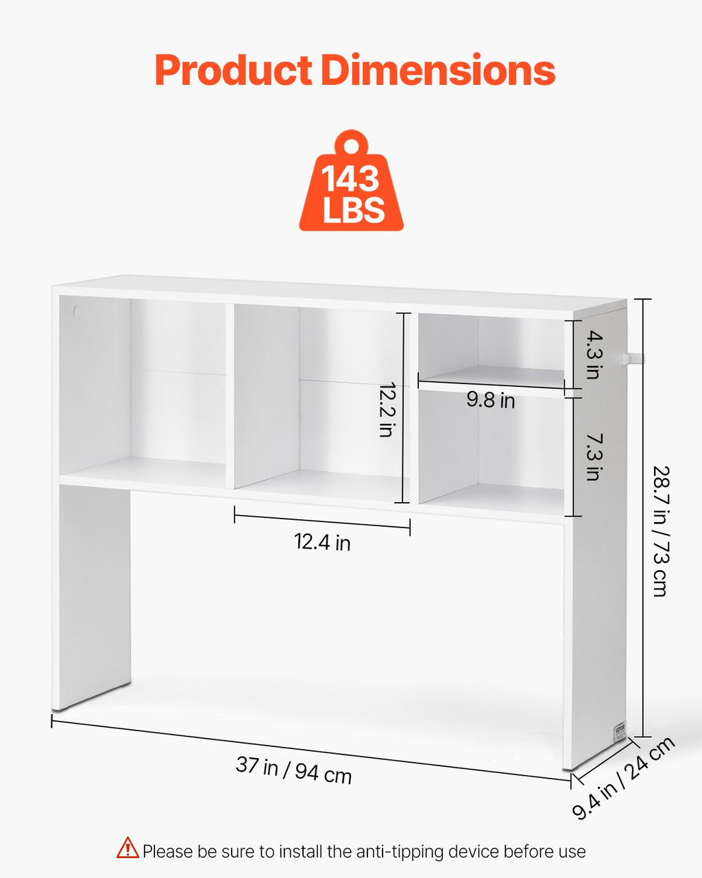 Desktop Bookshelf, 1-Tier Desktop Storage Organizer, 37 x 9.4 x 28.7