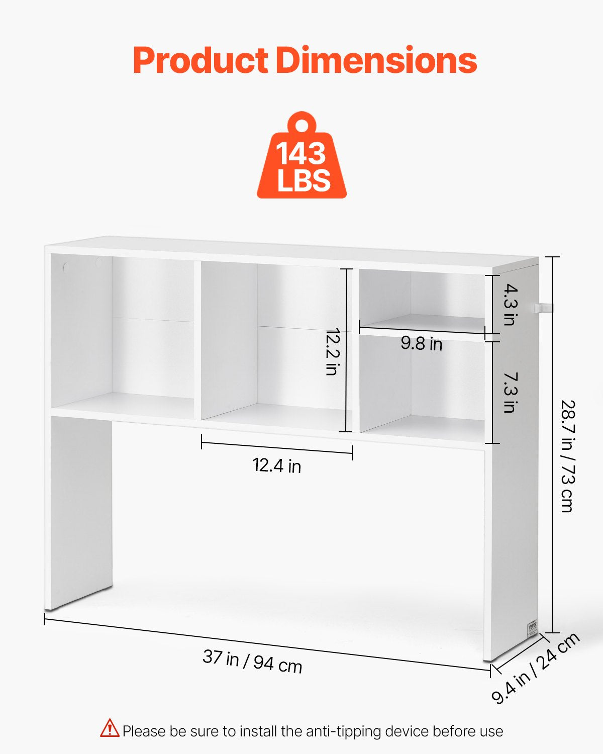 Desktop Bookshelf, 1-Tier Desktop Storage Organizer, 37 x 9.4 x 28.7