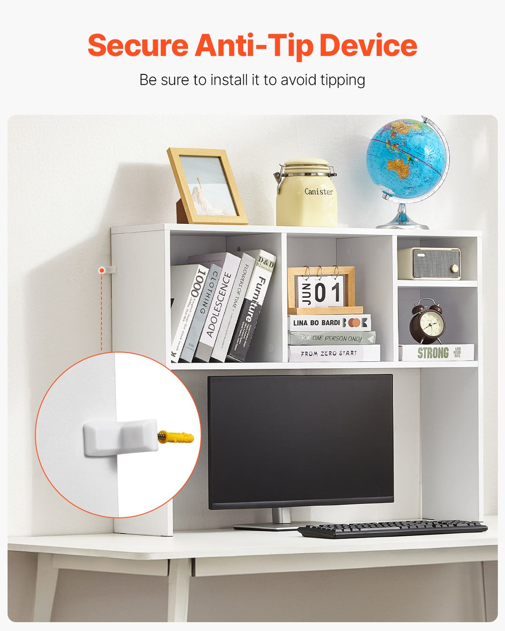 Desktop Bookshelf, 1-Tier Desktop Storage Organizer, 37 x 9.4 x 28.7