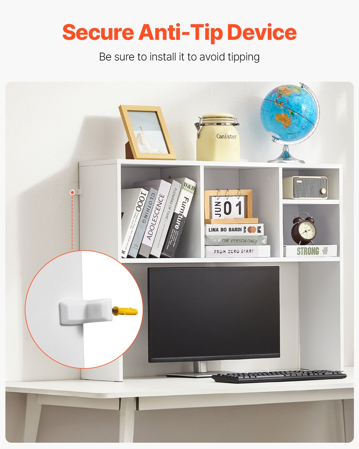 Desktop Bookshelf, 1-Tier Desktop Storage Organizer, 37 x 9.4 x 28.7