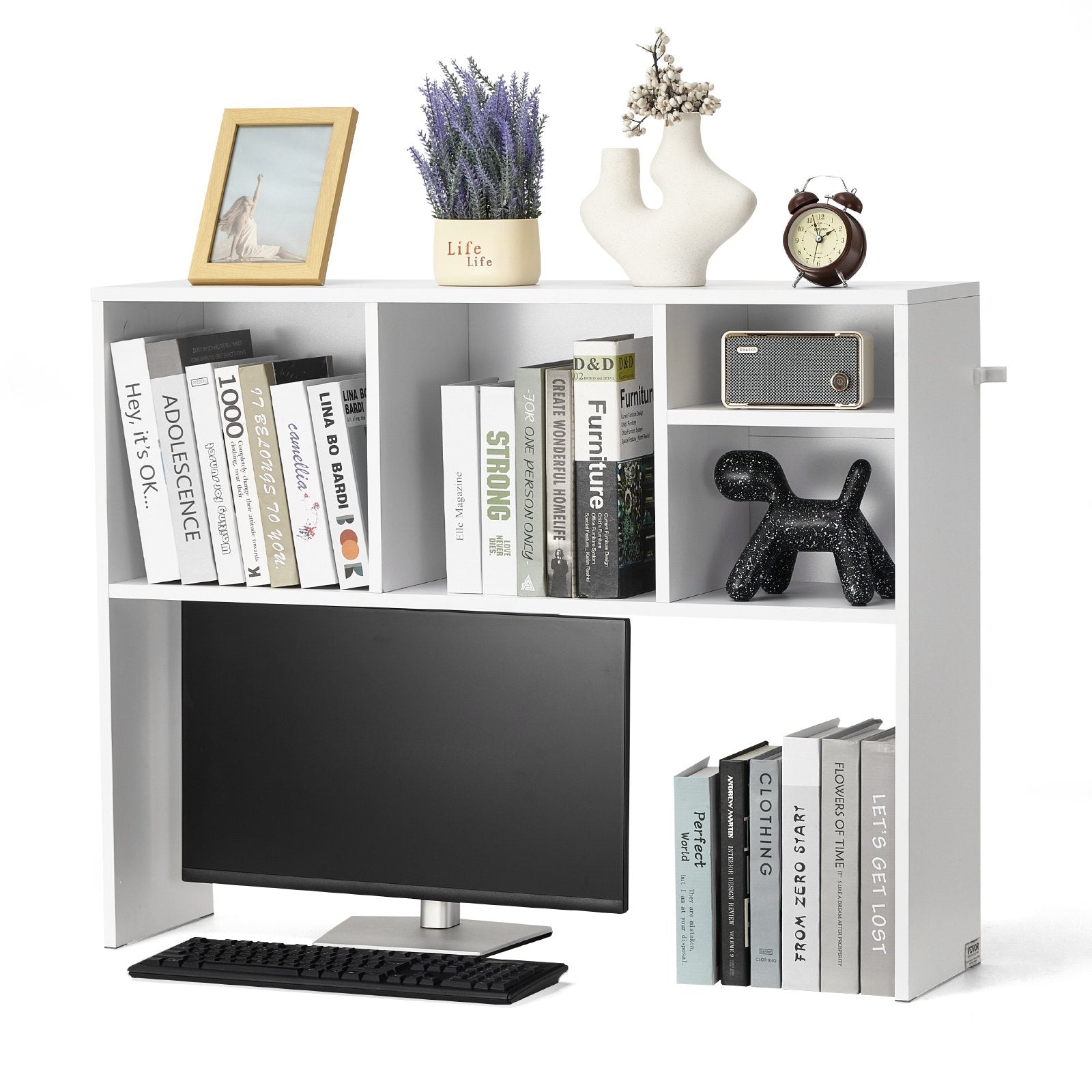 Desktop Bookshelf, 1-Tier Desktop Storage Organizer, 37 x 9.4 x 28.7