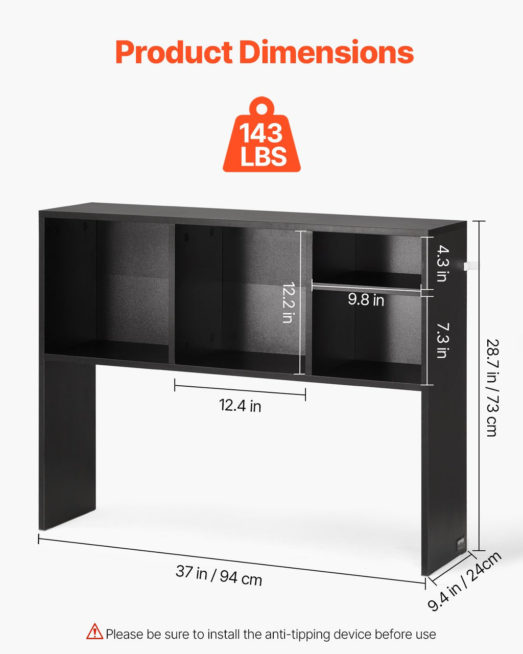 Desktop Bookshelf, 1-Tier Desktop Storage Organizer, 37 x 9.4 x 28.7
