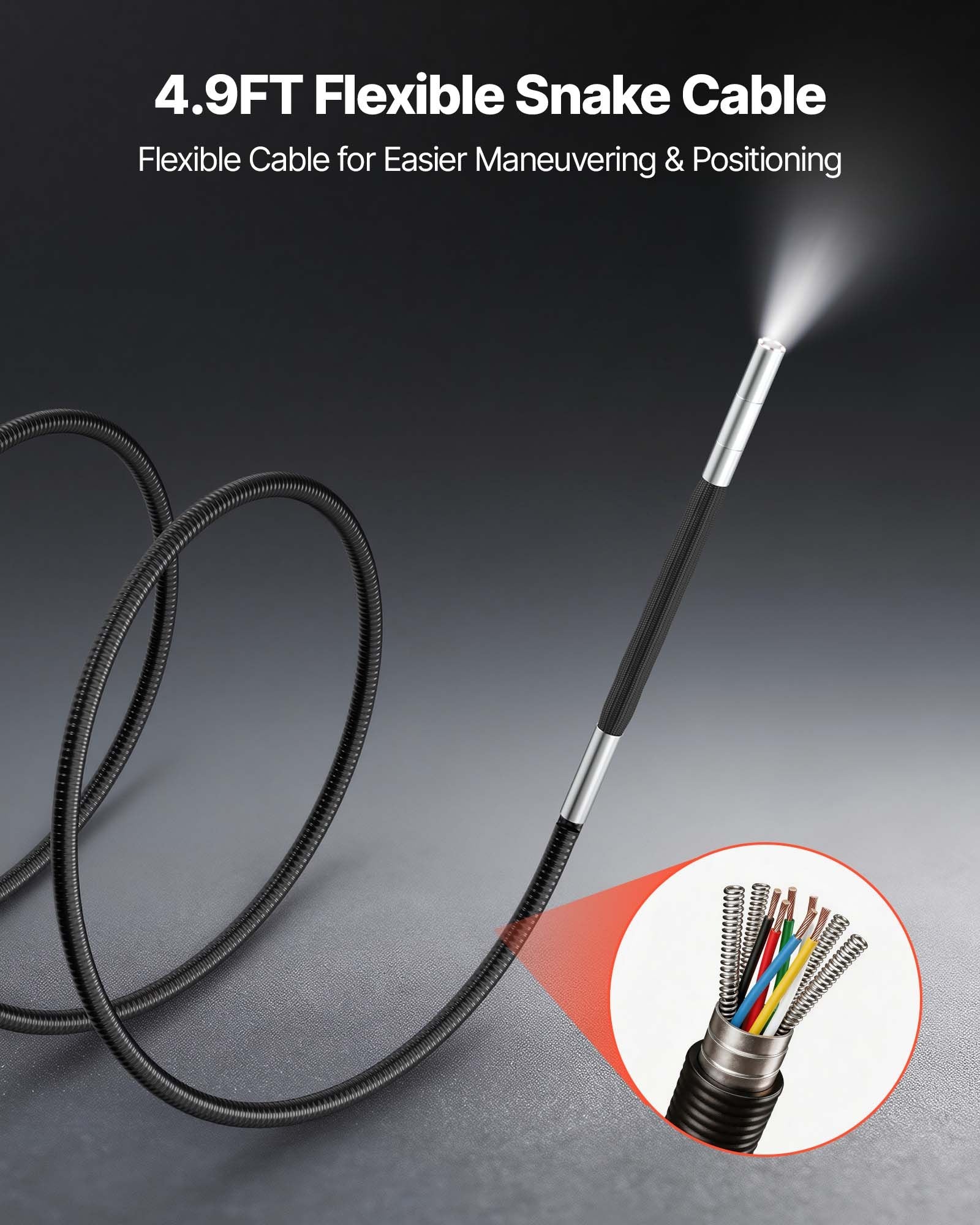 Articulating Borescope with 3.9mm Ultra Slim Lens, 4-Way 360°