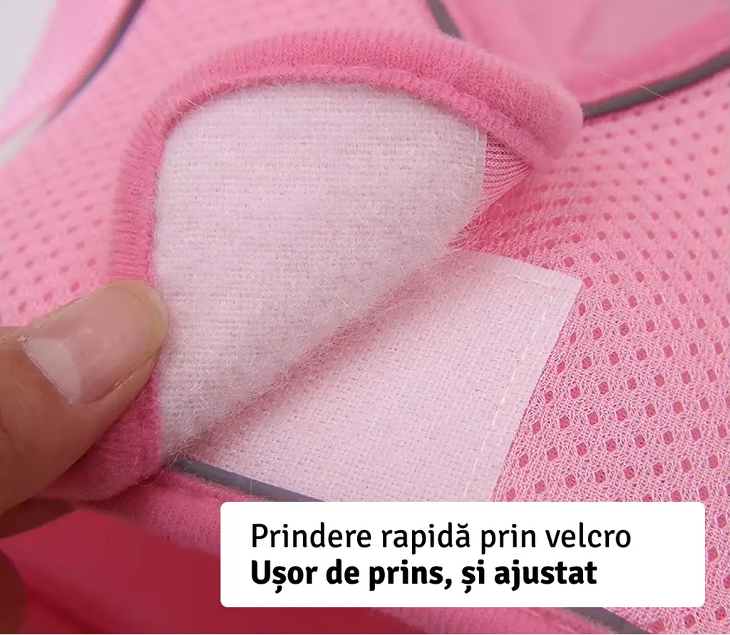Set Ham tip vestă pentru câini, ajustabil, cu benzi reflectorizante + lesă inclusă Petora