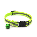 Zgardă reglabilă, cu clopoțel, pentru pisici și câini, verde-fluorescent Petora