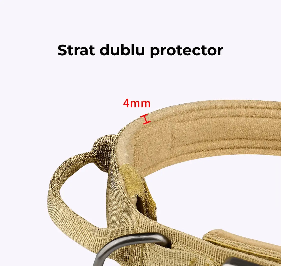 Zgardă Tactică pentru câini cu Cataramă Metalică și Mâner, camouflage Petora